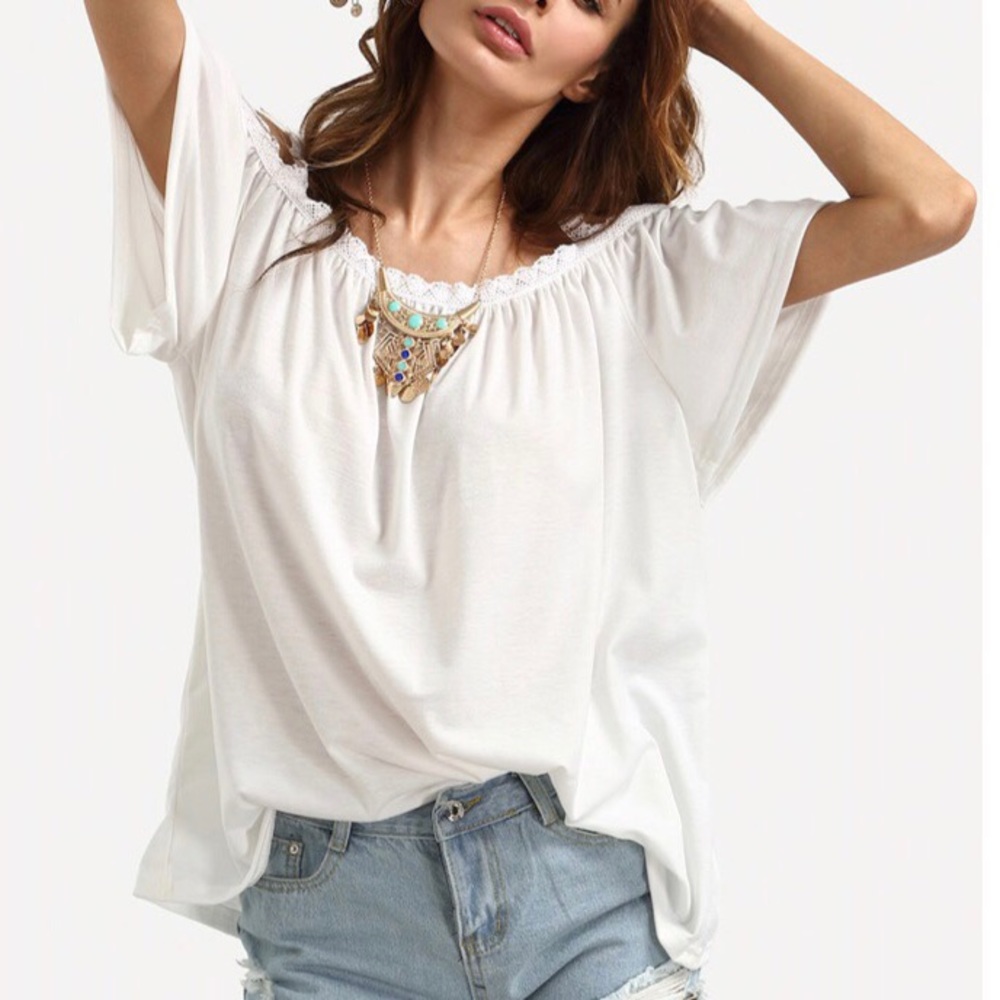 Open shoulder lace trim cami - Picture 4 of 6